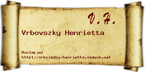 Vrbovszky Henrietta névjegykártya